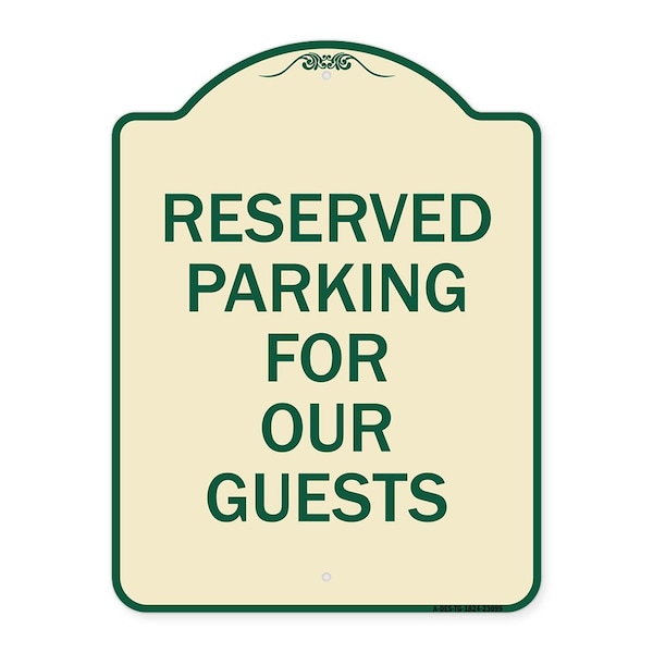 Reserved Parking for Guests Heavy-Gauge Aluminum Architectural Sign, 24" x 18", TG-1824-23099